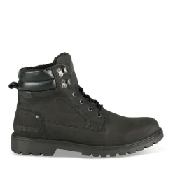 Bottines Fourré NOIR Homme CUIR Motif Uni Lacets
