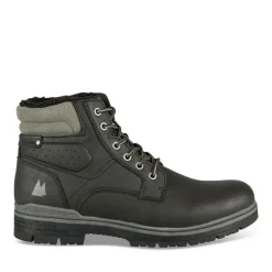 Bottines Fourré NOIR Homme Motif Uni Lacets