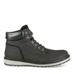 Bottines Fourré NOIR Homme CUIR Motif Uni Lacets