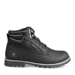 Bottines Fourré NOIR Homme Motif Uni Lacets