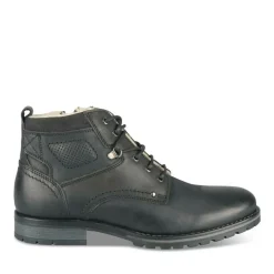 Bottines Fourré NOIR Homme CUIR Motif Uni Lacets