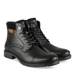 Bottines Fourré NOIR Homme Motif Uni Lacets