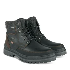Bottines Fourré NOIR Homme Motif Uni Lacets