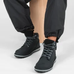 Bottines Fourré NOIR Homme CUIR Motif Uni Lacets