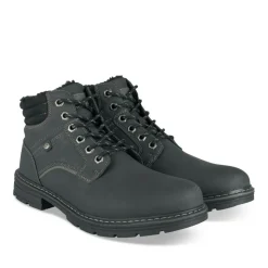 Bottines Fourré NOIR Homme Motif Uni Lacets