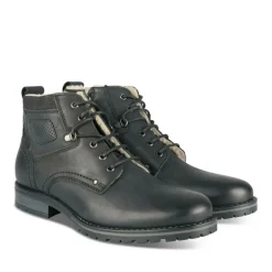 Bottines Fourré NOIR Homme CUIR Motif Uni Lacets