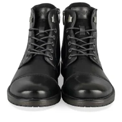 Bottines Fourré NOIR Homme Motif Uni Lacets