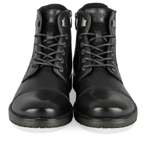 Bottines Fourré NOIR Homme Motif Uni Lacets