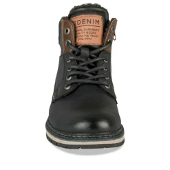Bottines Fourré NOIR Homme Motif Uni Lacets