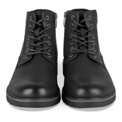 Bottines Fourré NOIR Homme Motif Uni Lacets