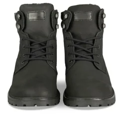 Bottines Fourré NOIR Homme CUIR Motif Uni Lacets