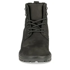 Bottines Fourré NOIR Homme CUIR Motif Uni Lacets