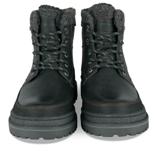 Bottines Fourré NOIR Homme Motif Uni Lacets
