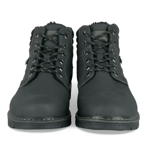 Bottines Fourré NOIR Homme Motif Uni Lacets