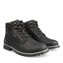 Bottines Fourré NOIR Homme Motif Uni Lacets