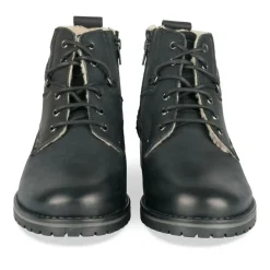 Bottines Fourré NOIR Homme CUIR Motif Uni Lacets
