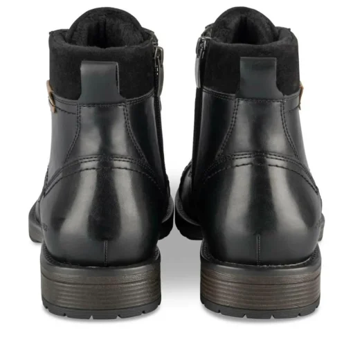 Bottines Fourré NOIR Homme Motif Uni Lacets