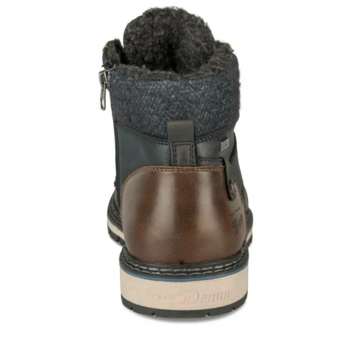 Bottines Fourré NOIR Homme Motif Uni Lacets