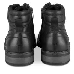 Bottines Fourré NOIR Homme Motif Uni Lacets