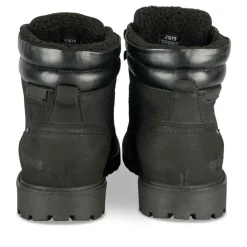 Bottines Fourré NOIR Homme CUIR Motif Uni Lacets