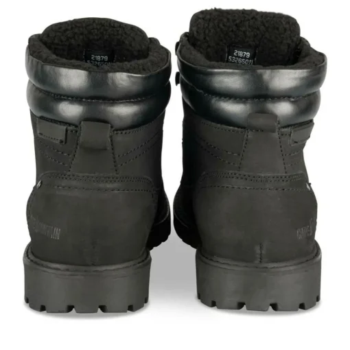 Bottines Fourré NOIR Homme CUIR Motif Uni Lacets