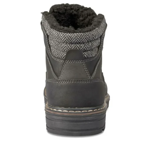Bottines Fourré NOIR Homme Motif Uni Lacets