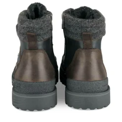 Bottines Fourré NOIR Homme Motif Uni Lacets