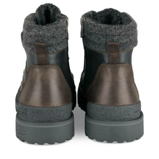 Bottines Fourré NOIR Homme Motif Uni Lacets