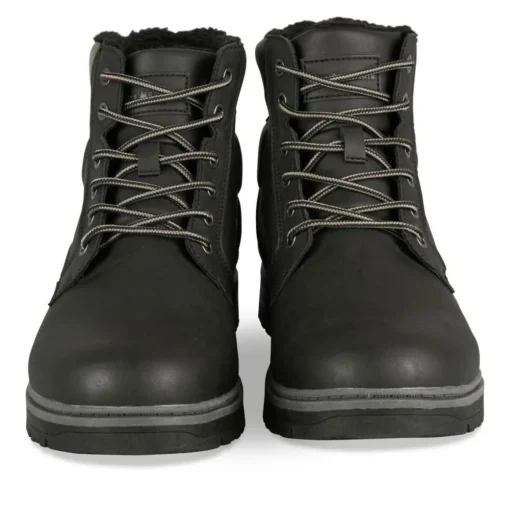 Bottines Fourré NOIR Homme Motif Uni Lacets