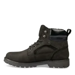 Bottines Fourré NOIR Homme CUIR Motif Uni Lacets