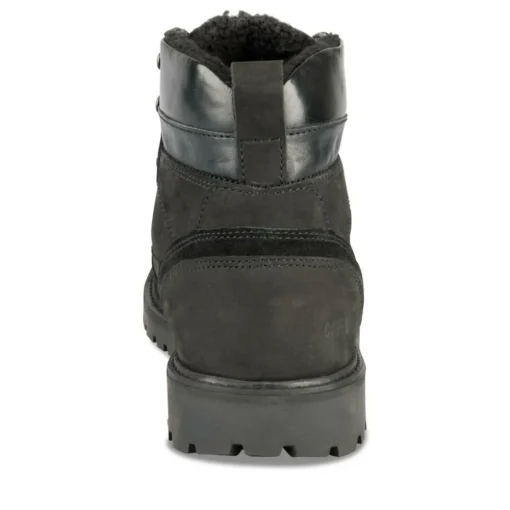 Bottines Fourré NOIR Homme CUIR Motif Uni Lacets