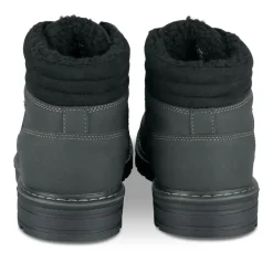 Bottines Fourré NOIR Homme Motif Uni Lacets