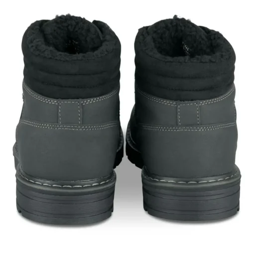 Bottines Fourré NOIR Homme Motif Uni Lacets