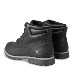 Bottines Fourré NOIR Homme Motif Uni Lacets