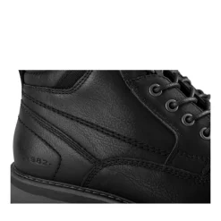 Bottines Fourré NOIR Homme Motif Uni Lacets