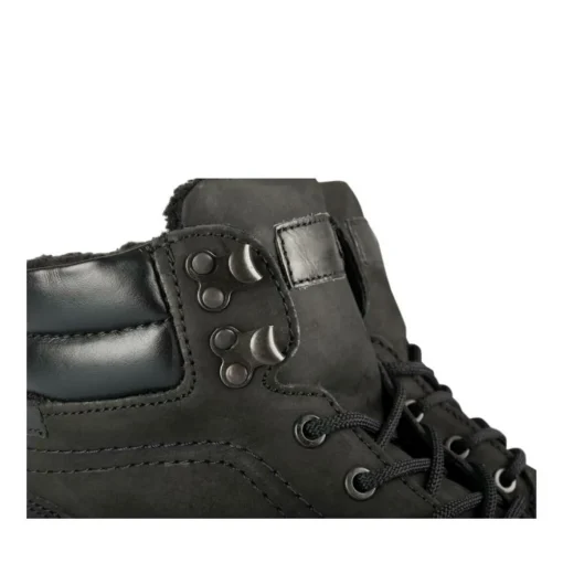 Bottines Fourré NOIR Homme CUIR Motif Uni Lacets