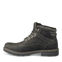 Bottines Fourré NOIR Homme Motif Uni Lacets