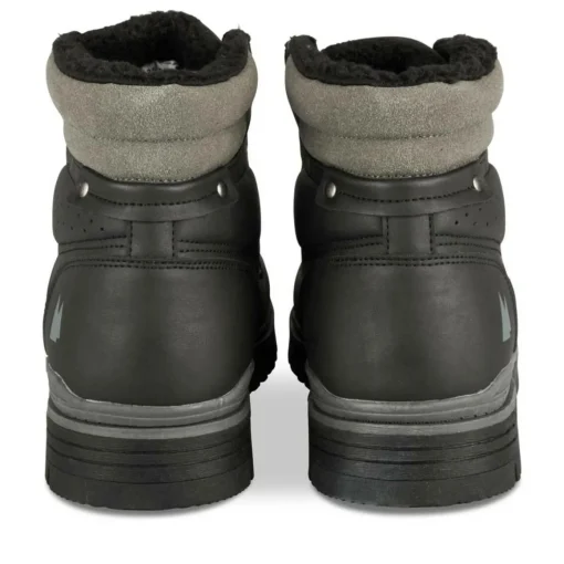 Bottines Fourré NOIR Homme Motif Uni Lacets
