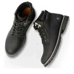 Bottines Fourré NOIR Homme Motif Uni Lacets