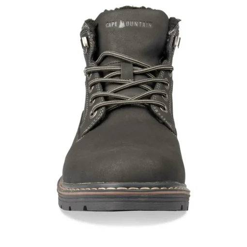 Bottines Fourré NOIR Homme Motif Uni Lacets