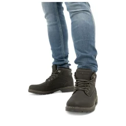 Bottines Fourré NOIR Homme Motif Uni Lacets