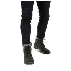 Bottines Fourré NOIR Homme Motif Uni Lacets