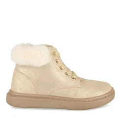 Bottines Fourré OR Fille CUIR Motif Uni Lacets