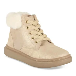 Bottines Fourré OR Fille CUIR Motif Uni Lacets