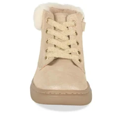 Bottines Fourré OR Fille CUIR Motif Uni Lacets