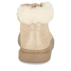 Bottines Fourré OR Fille CUIR Motif Uni Lacets