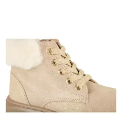 Bottines Fourré OR Fille CUIR Motif Uni Lacets