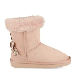 Bottines Fourré ROSE Fille Motif Paillettes A Enfiler