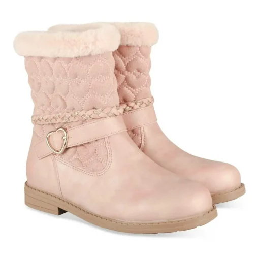 Bottines Fourré ROSE Fille Motif Uni Fermeture éclair