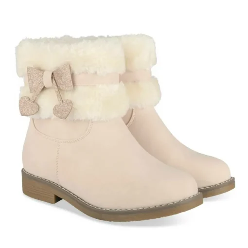 Bottines Fourré ROSE Fille Motif Etoiles Fermeture éclair